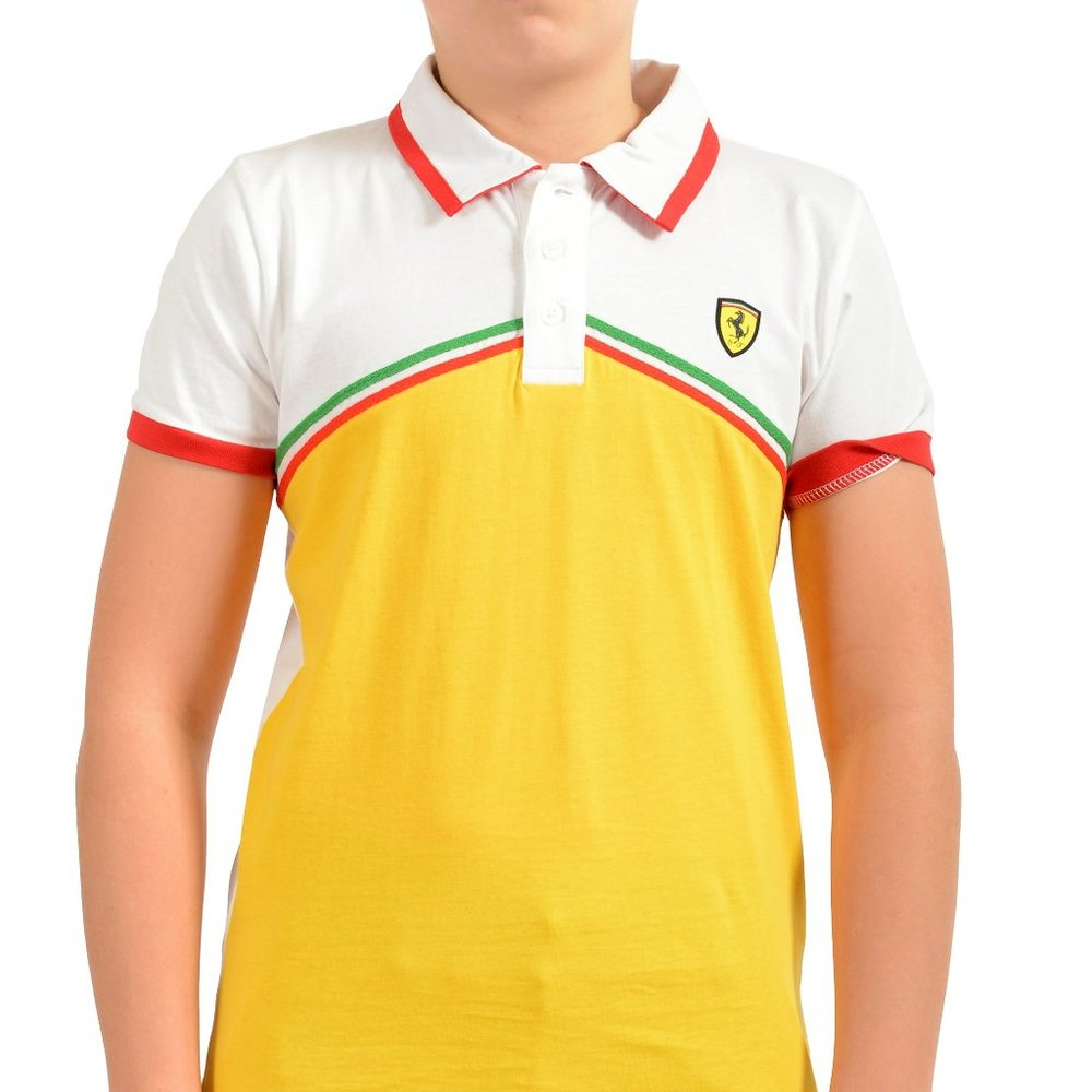 Scuderia Ferrari Boys Multi-Color Short Sleeve Polo Shirt